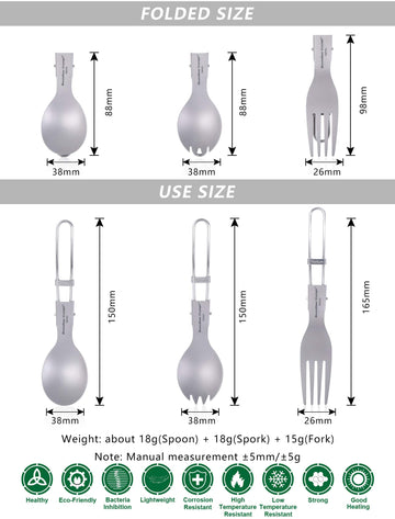 iBasingo titanium spoon ultralight ideal for picnics and trail snacks