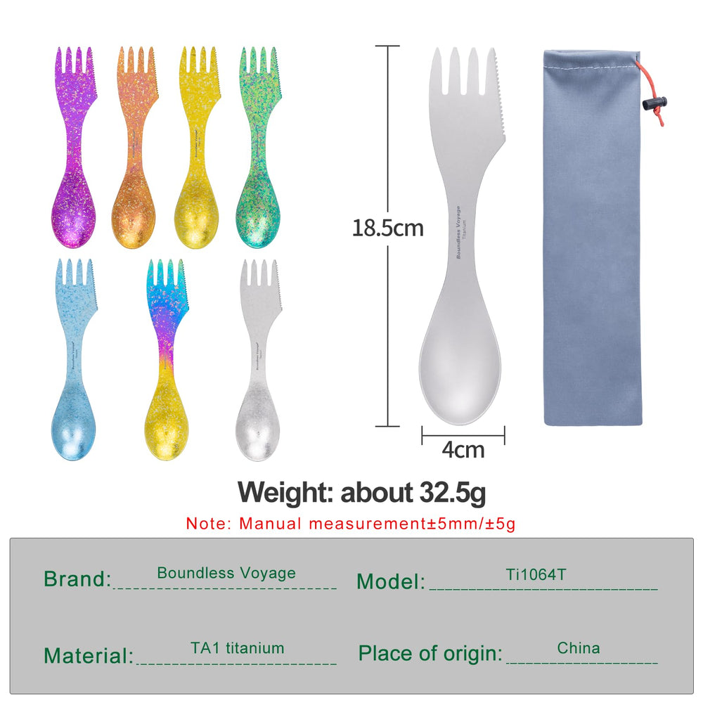 iBasingo spork includes drawstring bag for easy packing