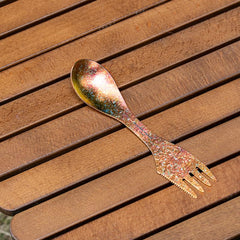 iBasingo titanium spork long-handle for safer pot use