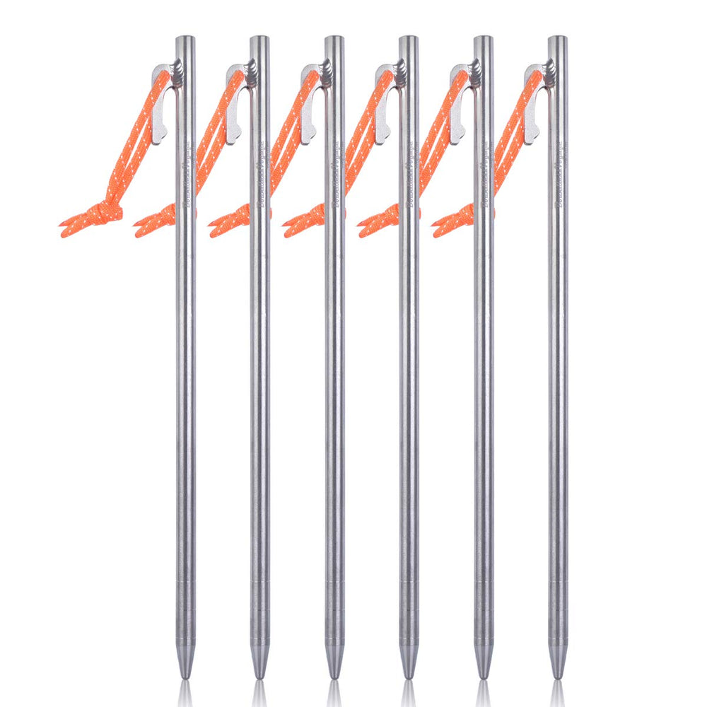 iBasingo titanium stake 20 cm secures ultralight tents in firm soil