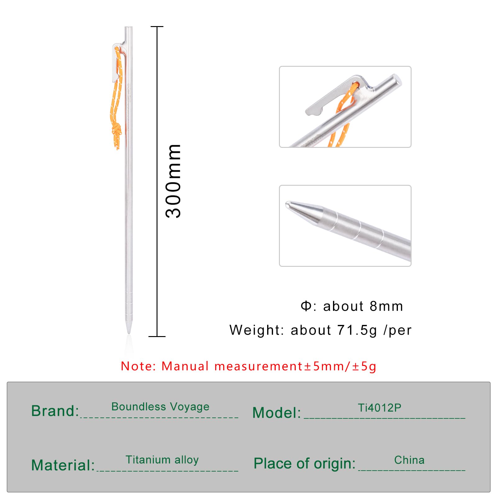 iBasingo titanium stake 24 cm ensures stable anchoring in mixed ground