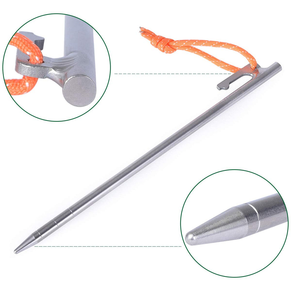 iBasingo titanium stake 35 cm excels in uneven ground and wind conditions