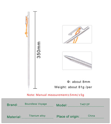 iBasingo titanium stakes 20cm ultralight—ideal for ultralight tents on firm ground