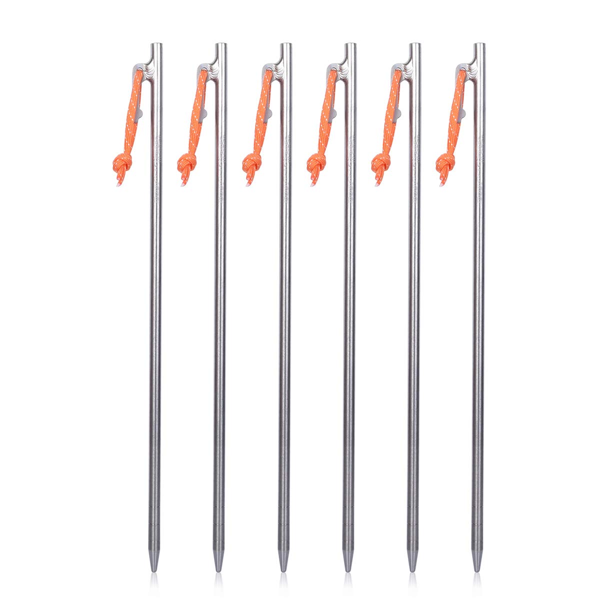 iBasingo titanium stakes 35cm 6-pack—ultralight stability for reliable tent anchoring