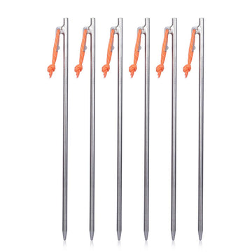 iBasingo titanium stakes 35cm 6-pack—ultralight stability for reliable tent anchoring