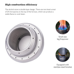 iBasingo titanium stove 60ml capacity for longer outdoor simmering