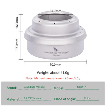 iBasingo titanium stove compact dimensions for easy packing
