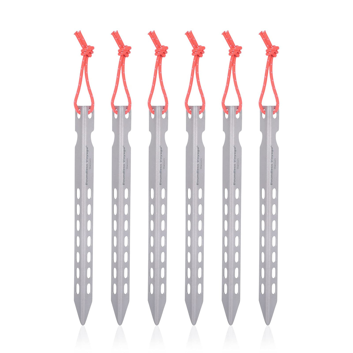 iBasingo titanium tent stake 160mm 6-pack for ultralight, secure anchoring in any terrain.