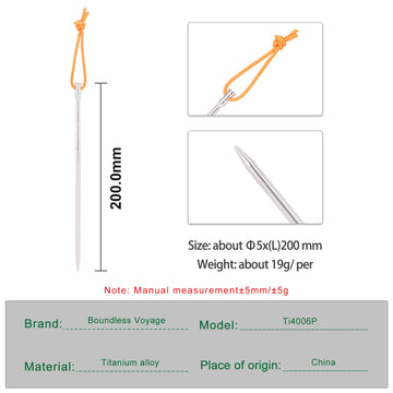 iBasingo lightweight 19g stake for easy backpacking