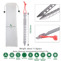 iBasingo titanium tent stake ultralight at 11.9 g keeps your pack light.