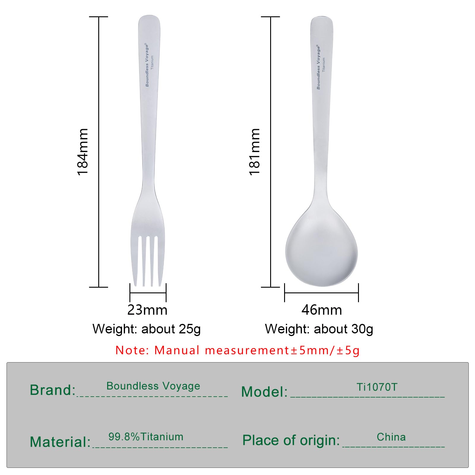 iBasingo titanium long-handle fork designed for sturdy camping dining