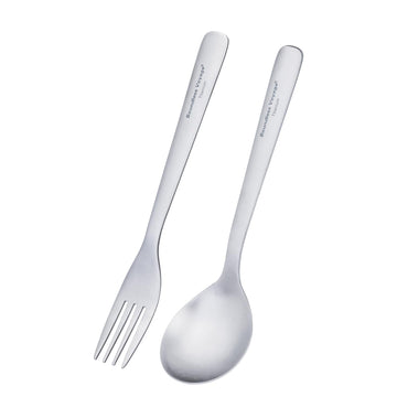 iBasingo titanium long-handle spoon for outdoor dining with a smooth edge