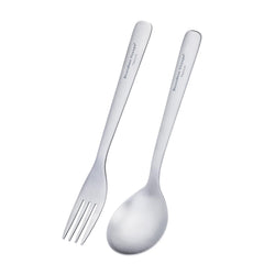 iBasingo titanium long-handle spoon for outdoor dining with a smooth edge