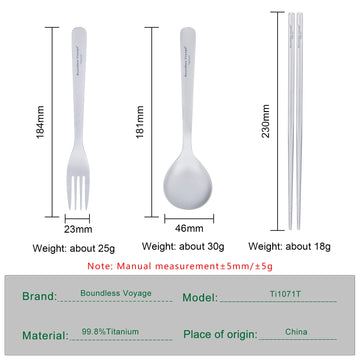 ibasingo titanium utensils long-handle fork for stable bites in camping soups