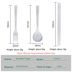 ibasingo titanium utensils long-handle fork for stable bites in camping soups
