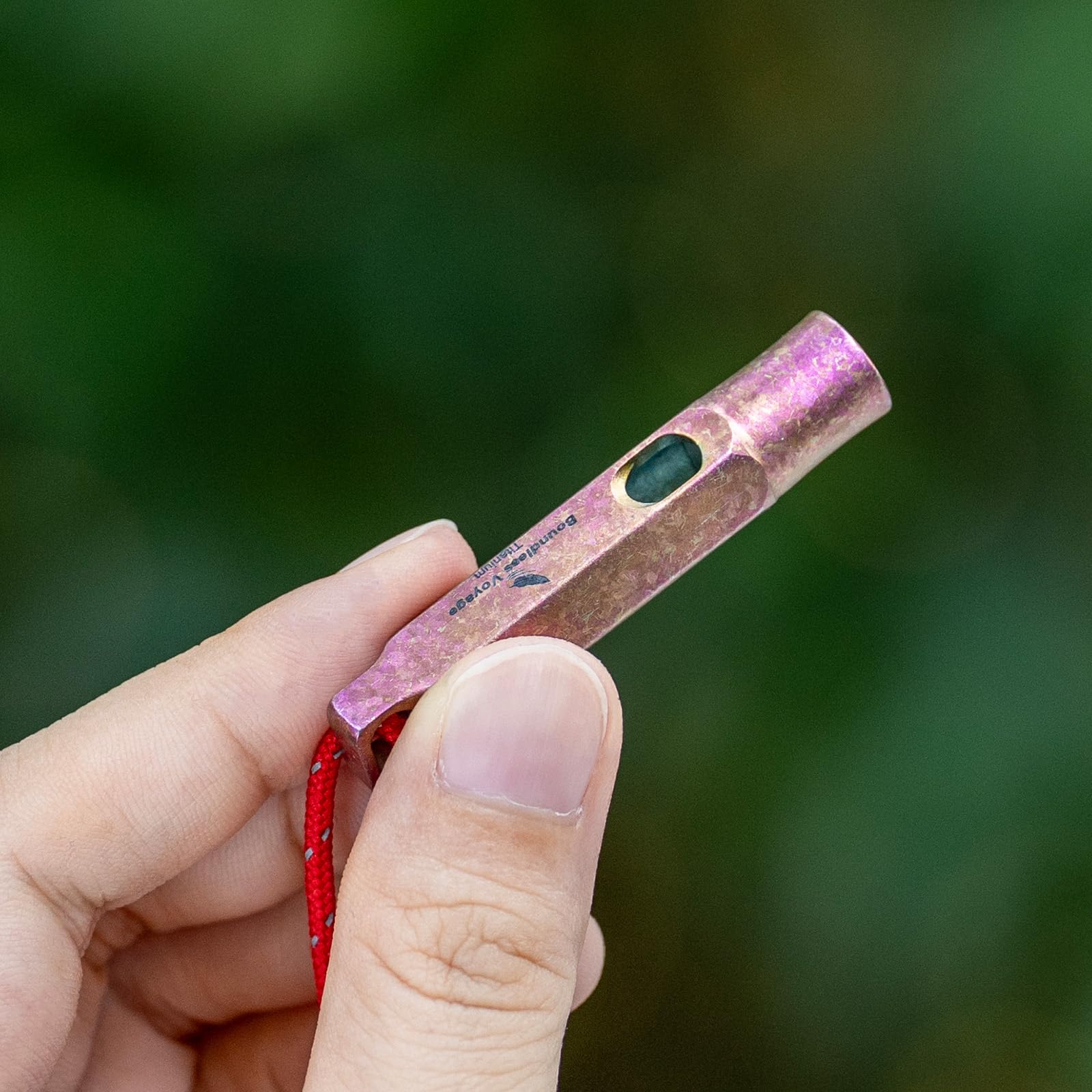 iBasingo Titanium Whistle with lanyard clip keeps you prepared on runs.