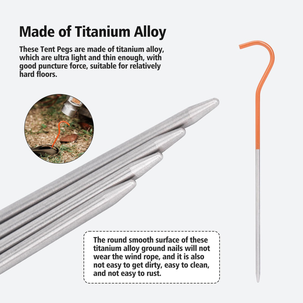 iBasingo ultralight titanium peg keeps load light on trails