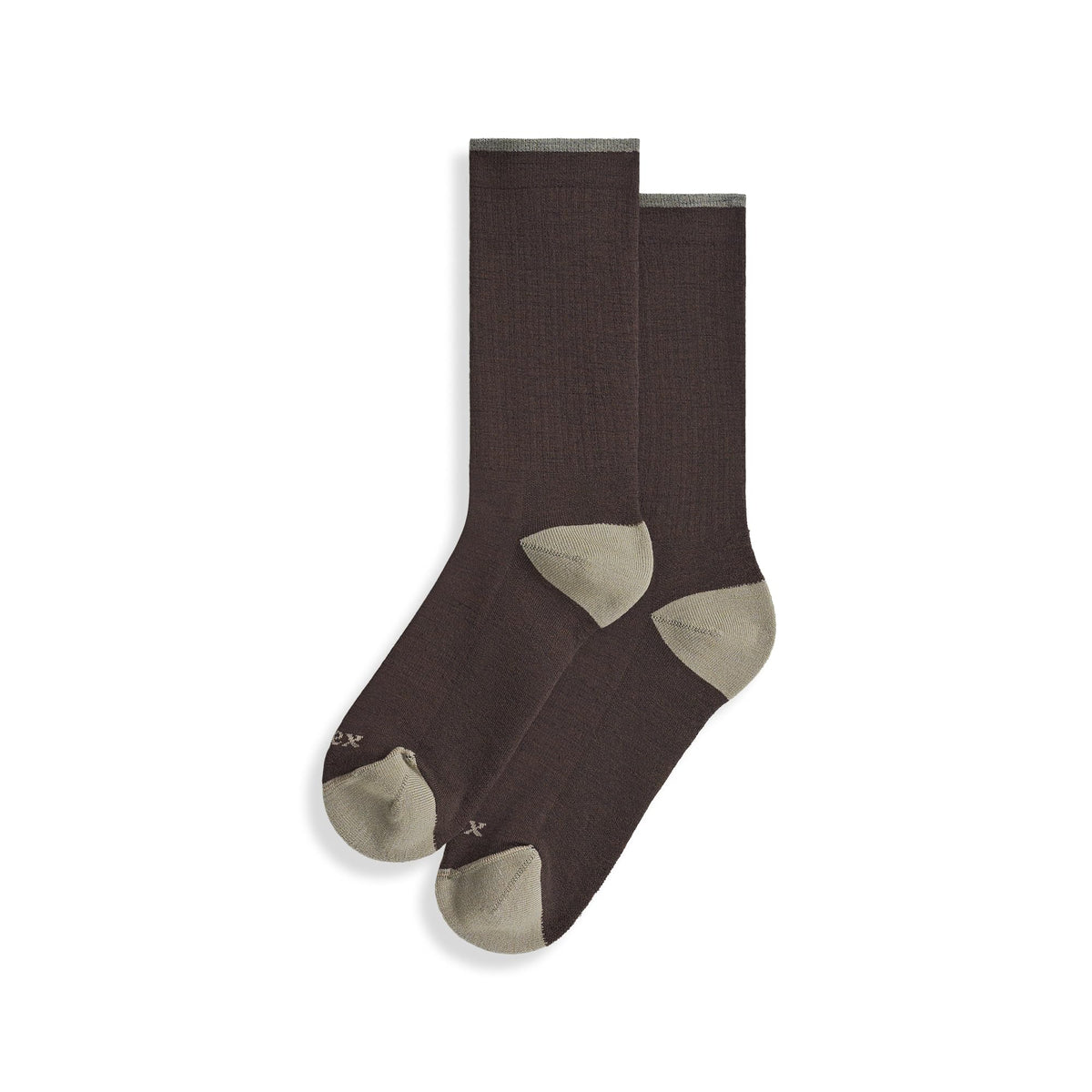 IBEX Rambler crew sock front view highlights durable fit for hiking