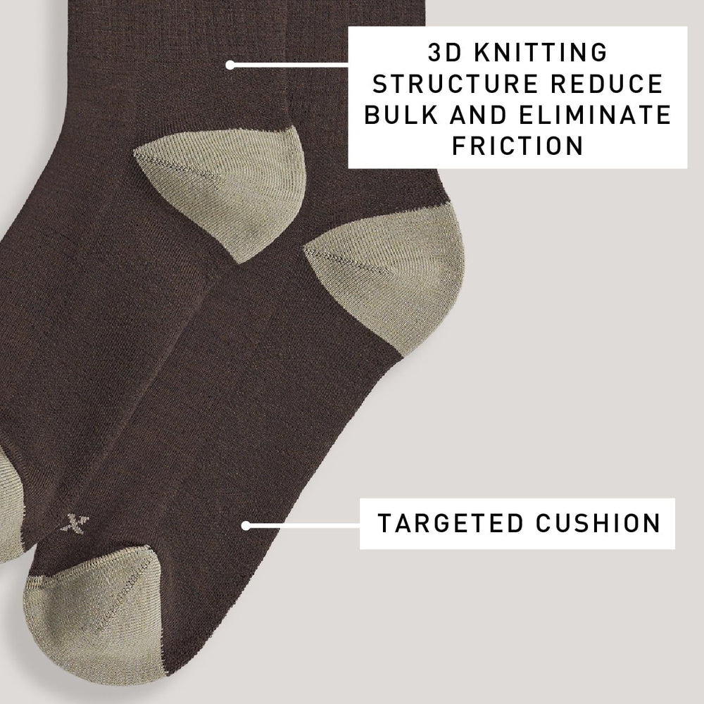 IBEX Rambler Merino socks feature breathable venting to stay cool.