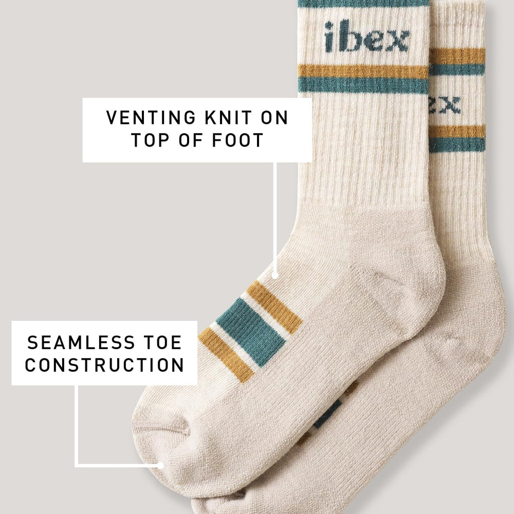 IBEX seamless-toe design reducing friction for all-day comfort.