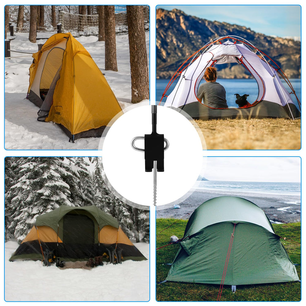 Complete 10-piece ice anchor drill adapter kit for ice fishing shelter