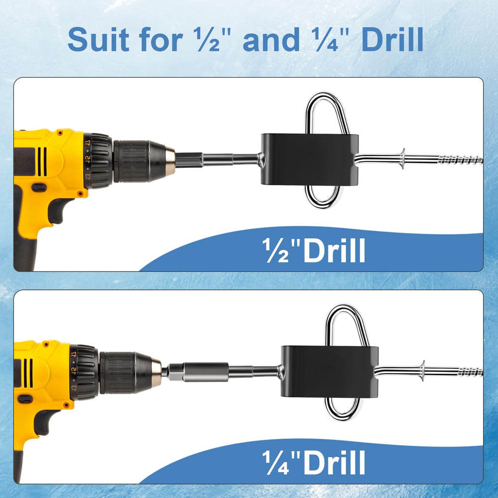 Electric Drill Compatible Ice Anchor Kit Setup