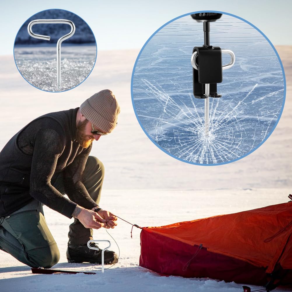 All kit components neatly arranged for 8pcs Ice Fishing Anchor Tool Kit