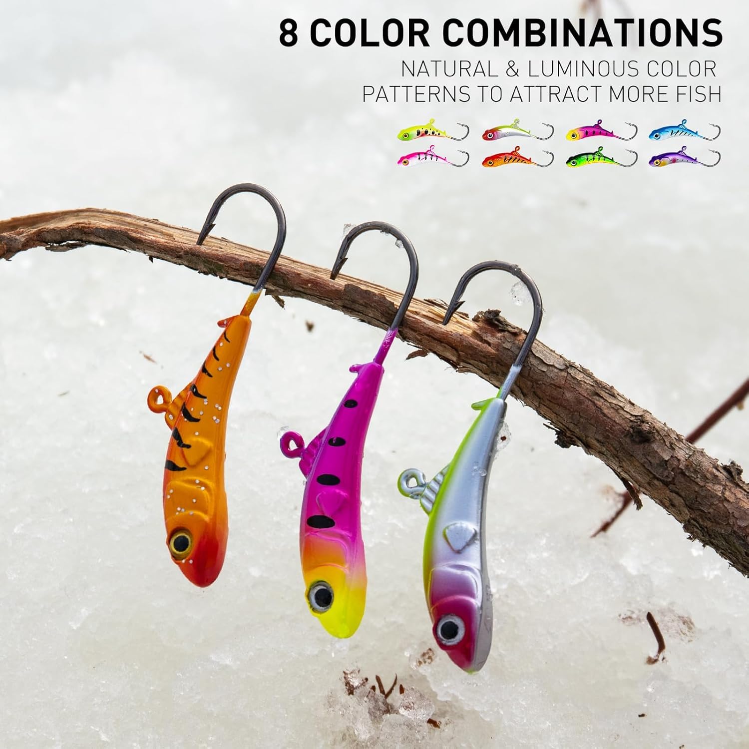 Ice fishing jig 3/8oz – red/gold pattern lifelike lure