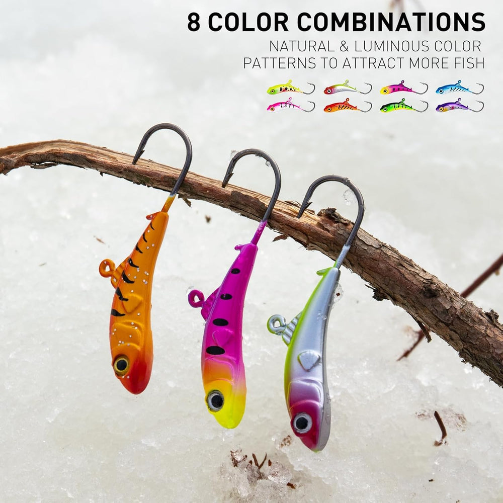 Ice fishing jig 3/8oz – red/gold pattern lifelike lure