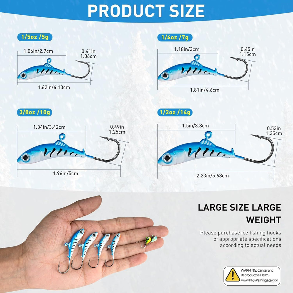 Ice fishing jig 3/8oz – blue/purple pattern lifelike eyes