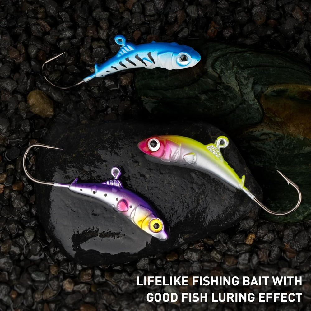 Ice fishing jig 1/2oz – silver/black pattern for panfish and pike