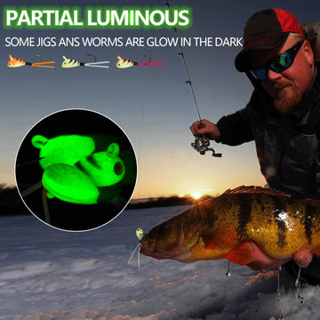 20-piece Ice Fishing Jigs kit with dancing rubber skirt - Style 4