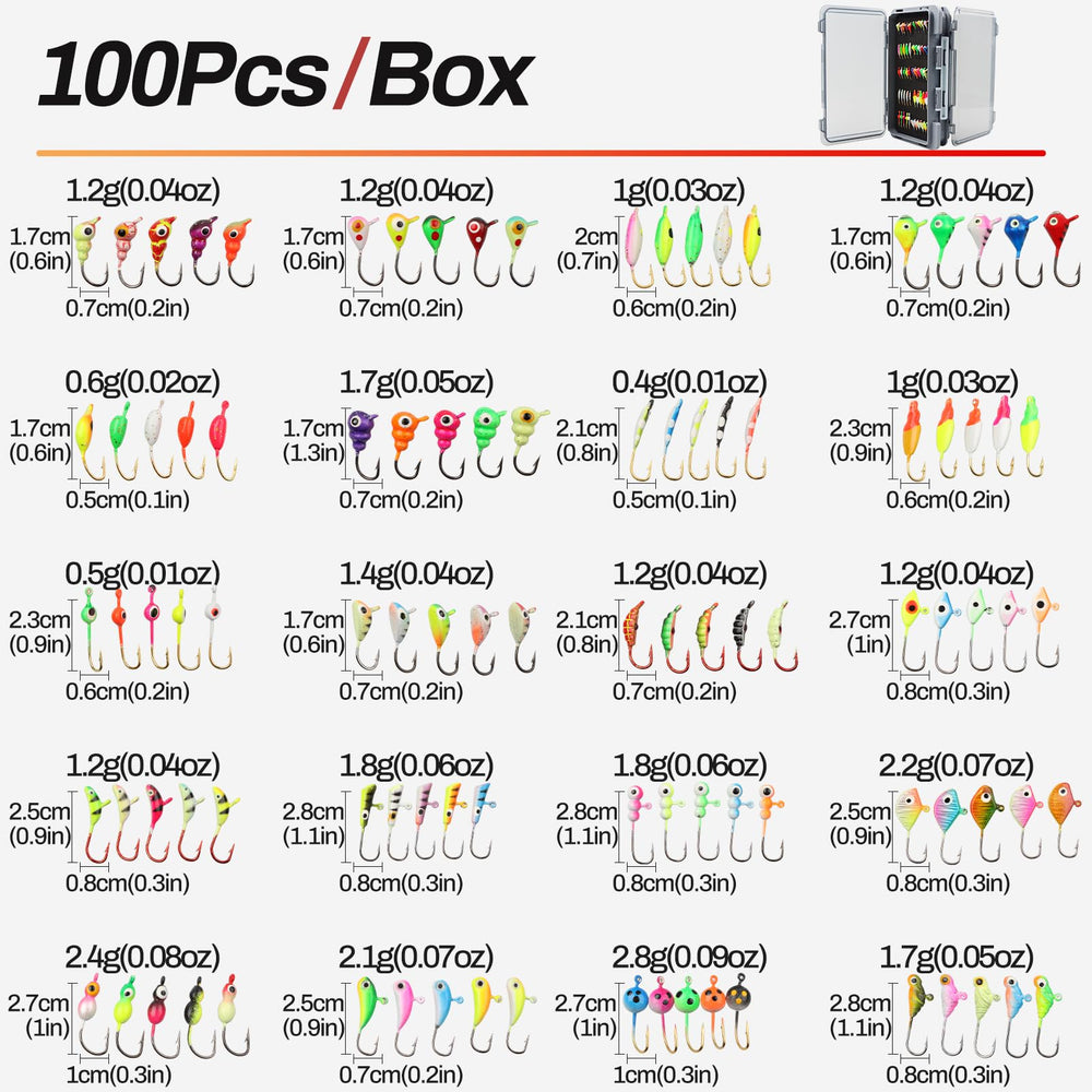 Two lure boxes connected for portable ice fishing kit