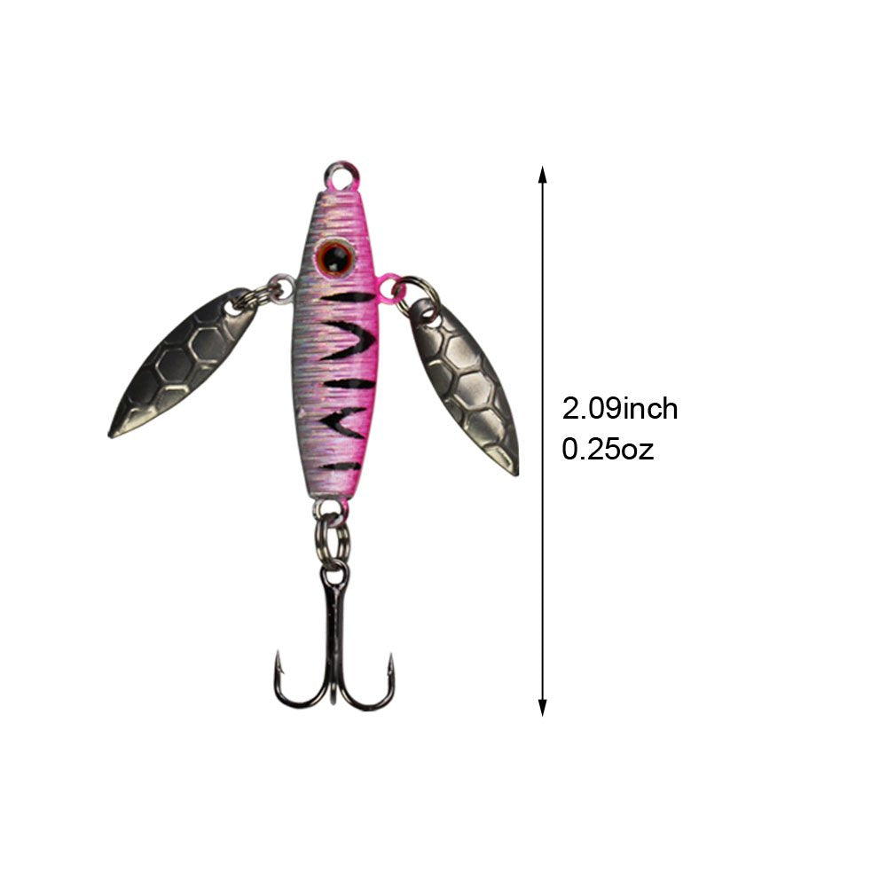 Glittery ice fishing jig color 2 with treble hook