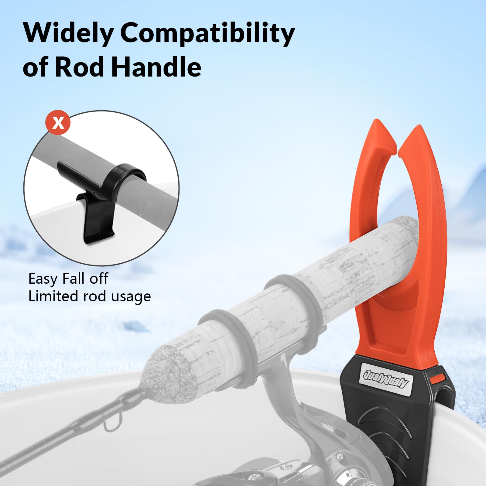 Soft silicone and reinforced ABS rod holder material