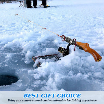 Packable 23in ice fishing rod stored compactly in bag