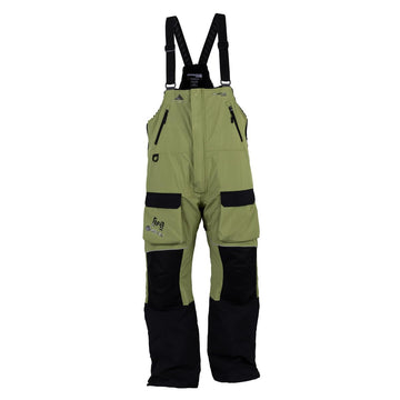 IceArmor Delta Float Bib front view shows waterproof fabric for warmth on the ice.