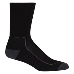 Icebreaker Merino Hike+ Medium Crew Sock for women; Black Monsoon Mink, breathable and odor-resistant.