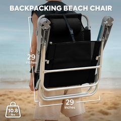 ICECO beach chair in five-position reclining setup for versatility
