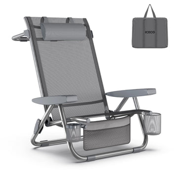 Iceco Bora high-back beach chair offers breathable comfort for sun-soaked days on sand.
