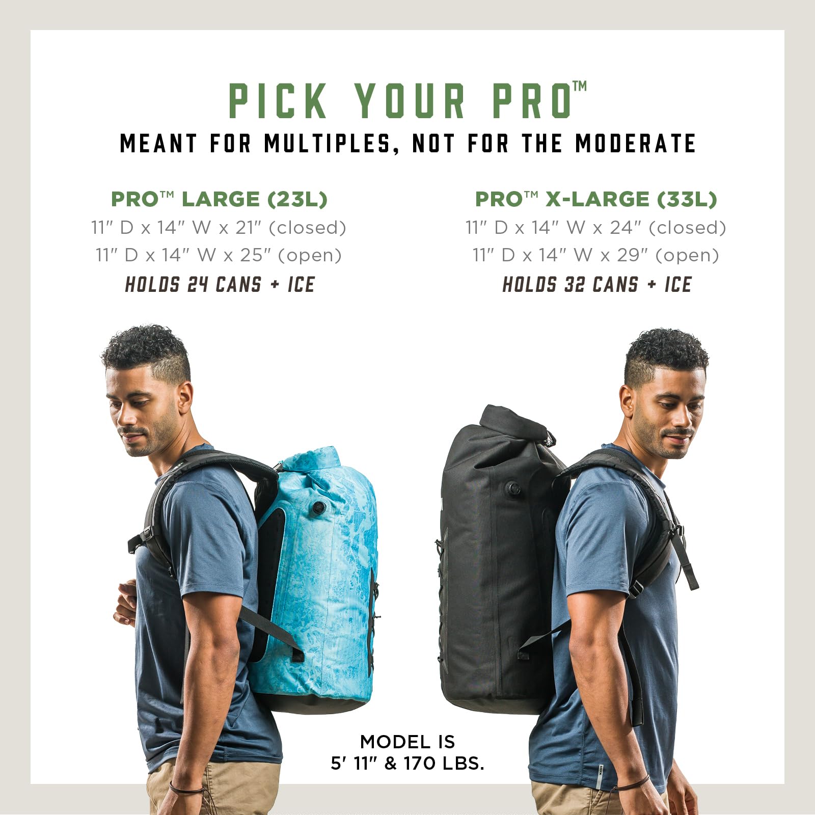 IceMule Pro Large holds 24 cans plus ice for all-day trips.