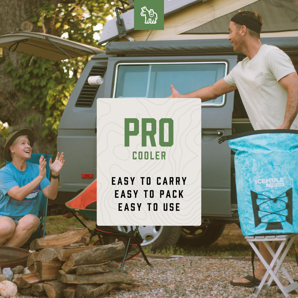 IceMule Pro Large front pocket stores essentials securely.