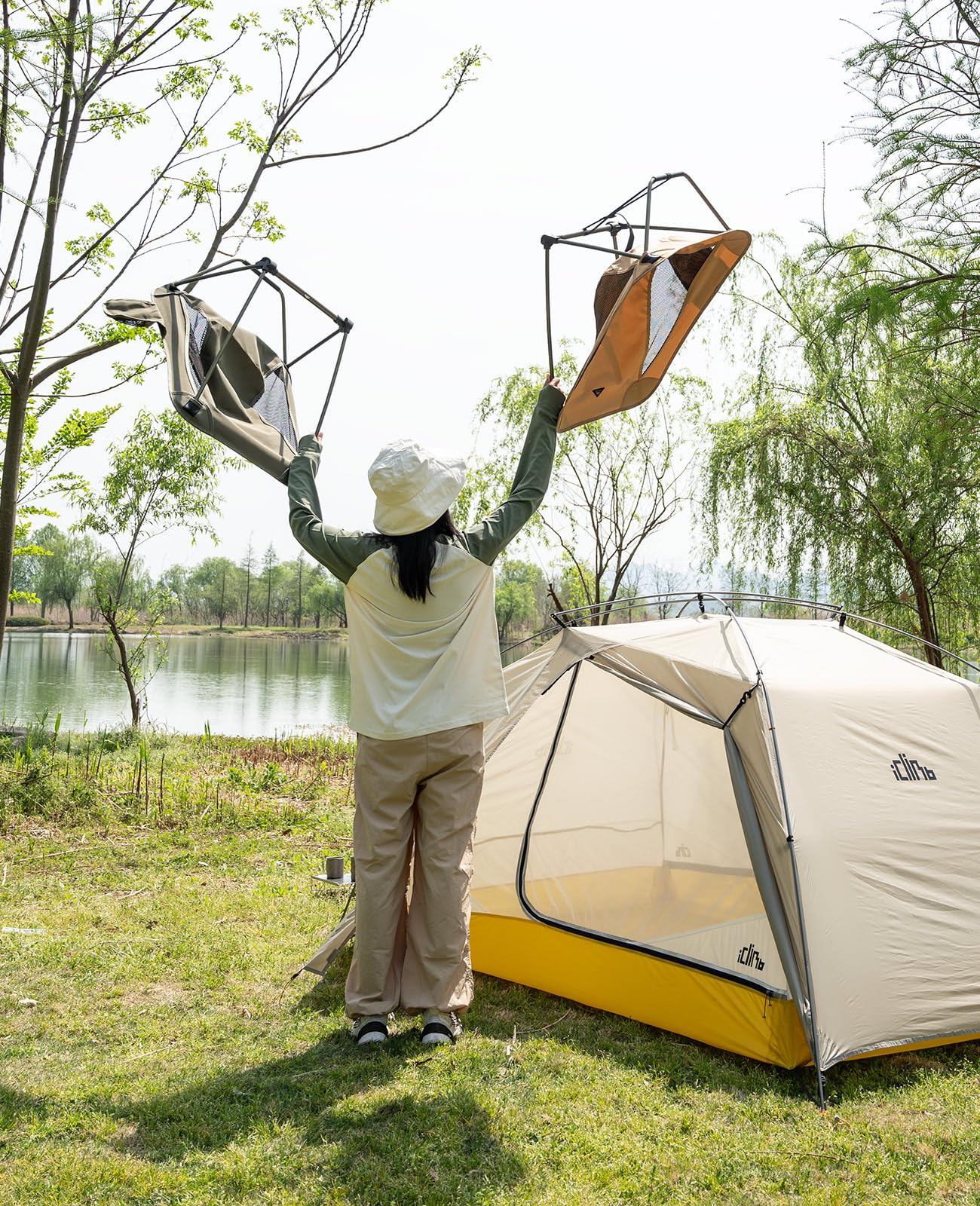 iClimb chair breathable mesh back keeps you cool on trails