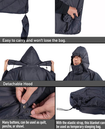 iClimb detachable hood and hand pockets provide hands-free warmth