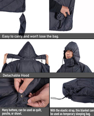 iClimb detachable hood and hand pockets provide hands-free warmth