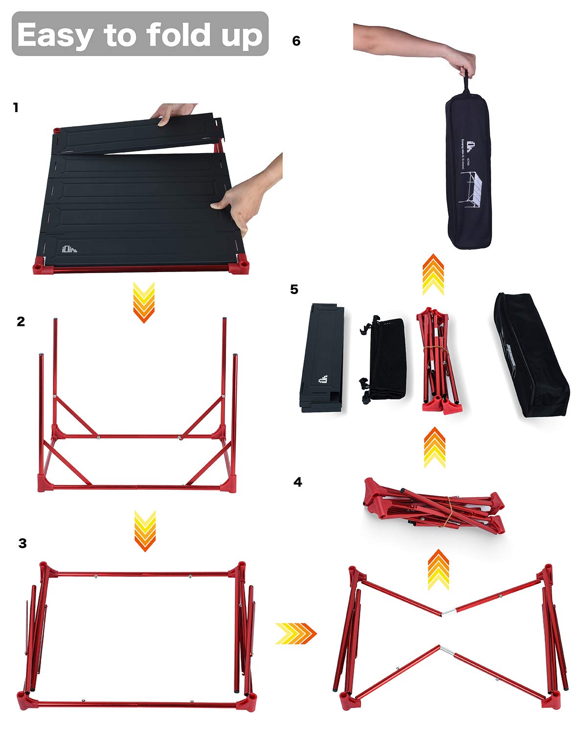 iClimb lantern hanger included for evening camping setups.