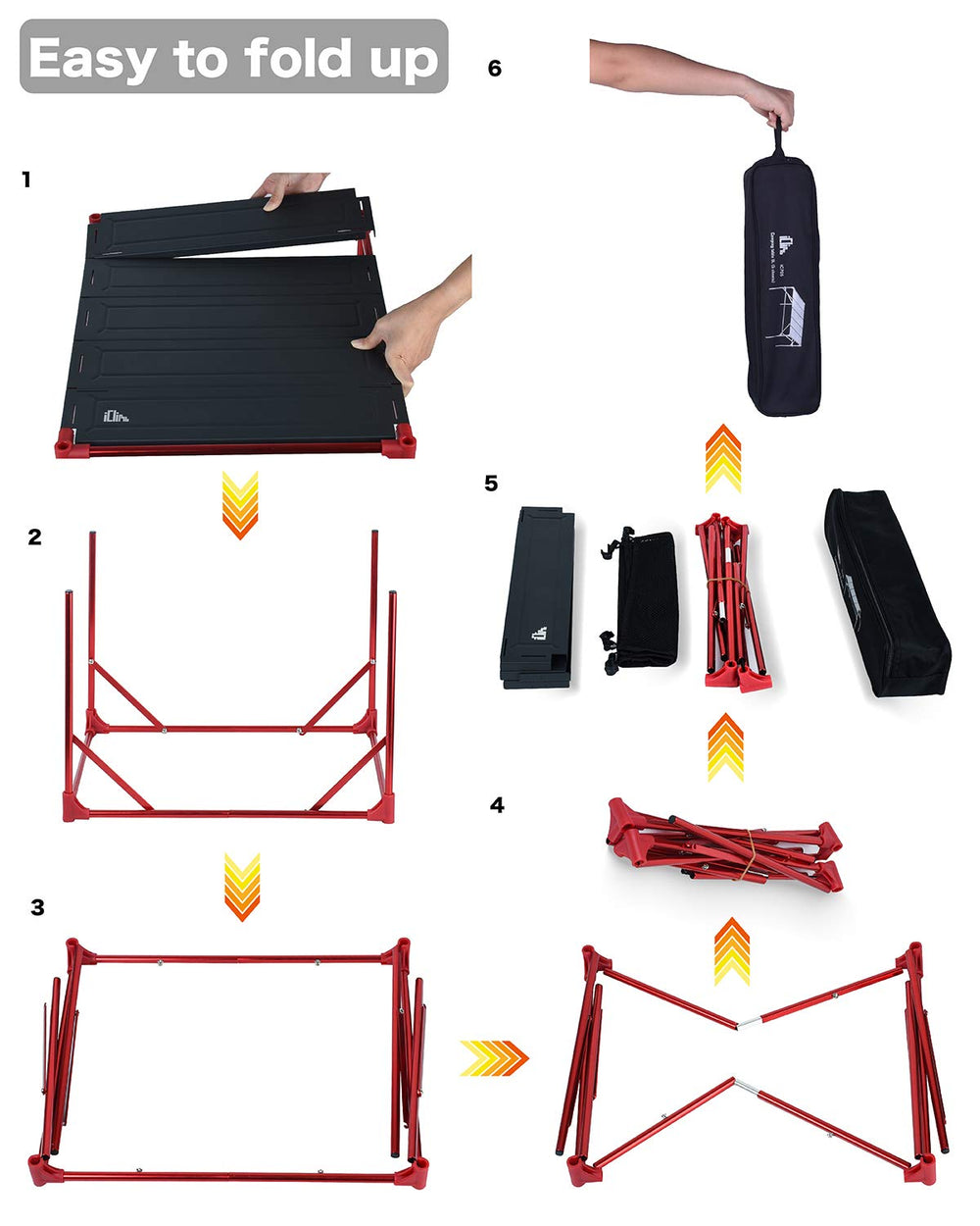 iClimb lantern hanger included for evening camping setups.