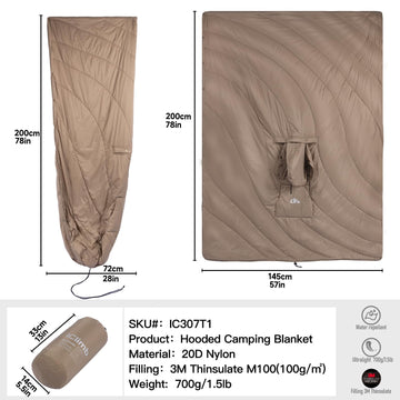 iClimb hooded blanket backpack fit for easy transport