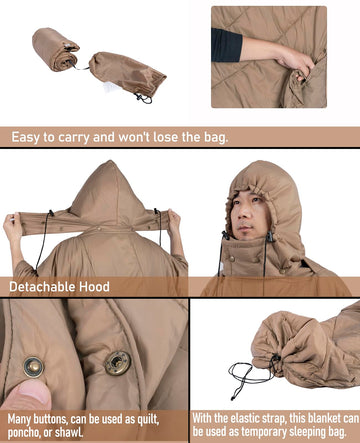 iClimb hooded blanket packed compact demonstrates portability