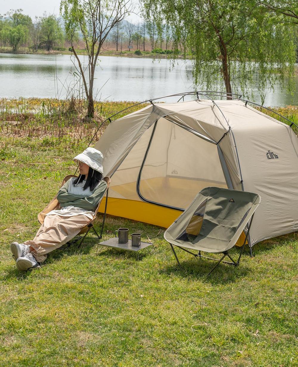 iClimb chair packed in its carry bag for outdoor portability